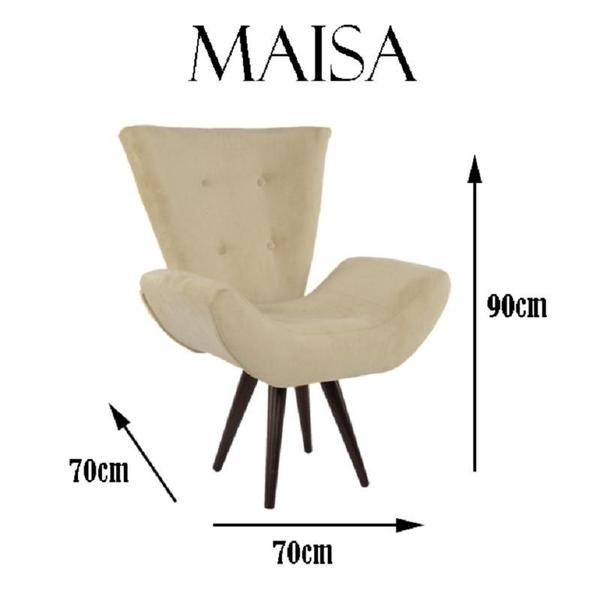 Imagem de Kit Poltrona Cadeira + Puff Maisa Decorativo Para Recepção Sala Estar Suede Marrom - LM DECOR