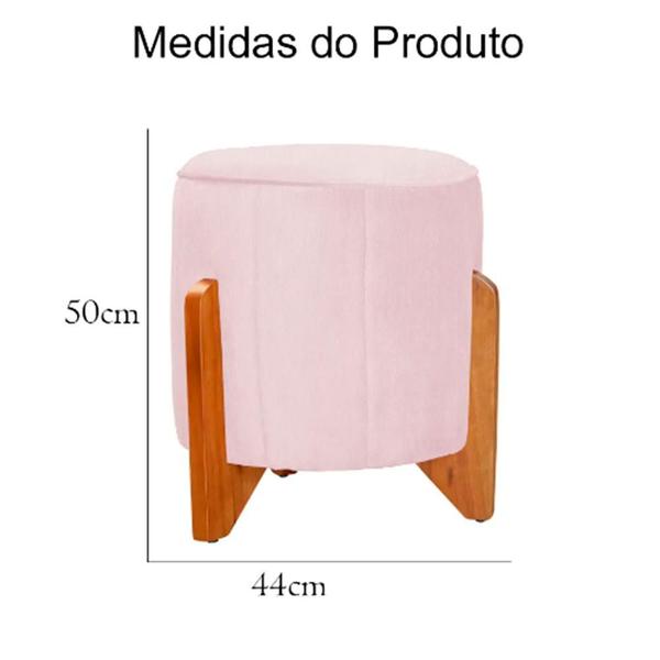 Imagem de Kit Poltrona De Amamentação Balanço + Puff  Suede Rosa Bebê - Belliv Decor