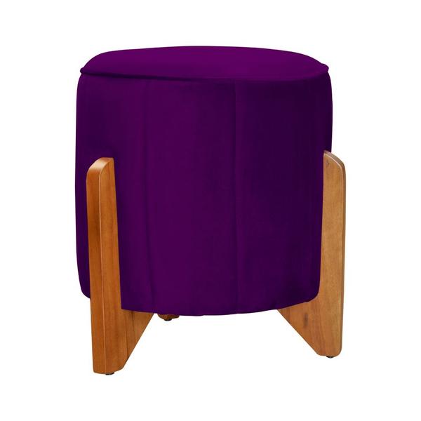 Imagem de KIt Poltrona Decora Melinda Balanço e Puff Jade Veludo Roxo - Malta Decor