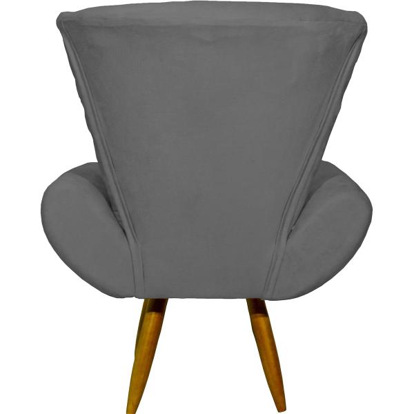 Imagem de Kit poltrona decorativa para sala emilia + puff emilia suede cores pé castanho - clique e decore