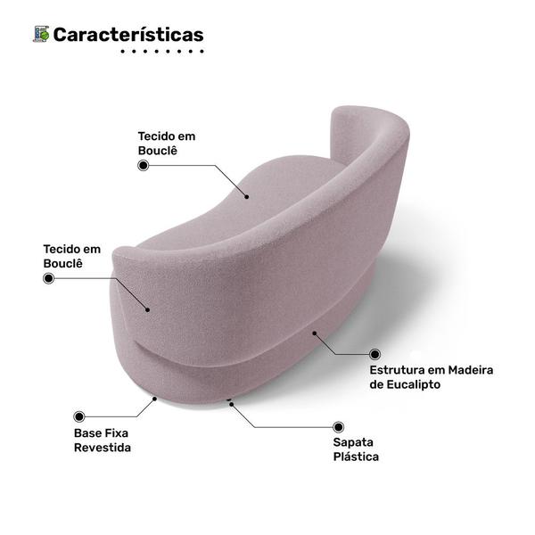 Imagem de Kit Poltrona e Namoradeira Aisha Orgânica Bouclê Rosê - Desk Design