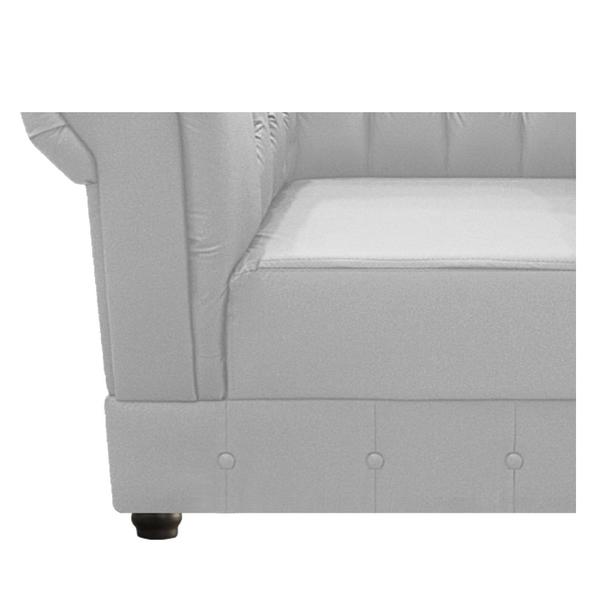 Imagem de Kit Poltrona e Namoradeira Chesterfield Ana Suede Branco - ADJ Decor