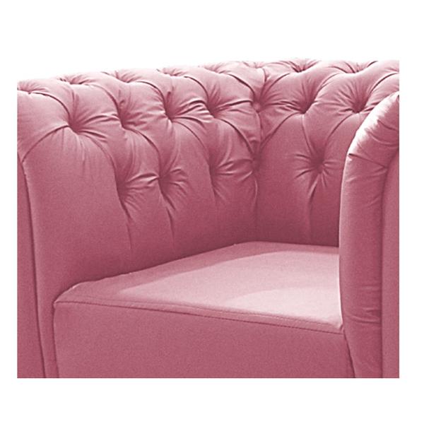 Imagem de Kit Poltrona e Namoradeira Chesterfield Ana Suede Rosa Bebê - ADJ Decor