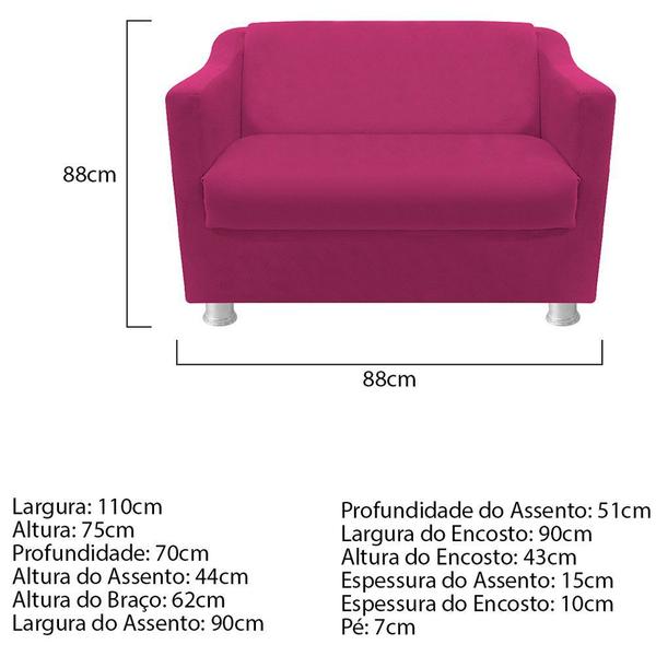 Imagem de kit Poltrona, Namoradeira Babel e Puff Banqueta Dado Sala de Espera Recepção Suede Pink - DAMAFFÊ MÓVEIS