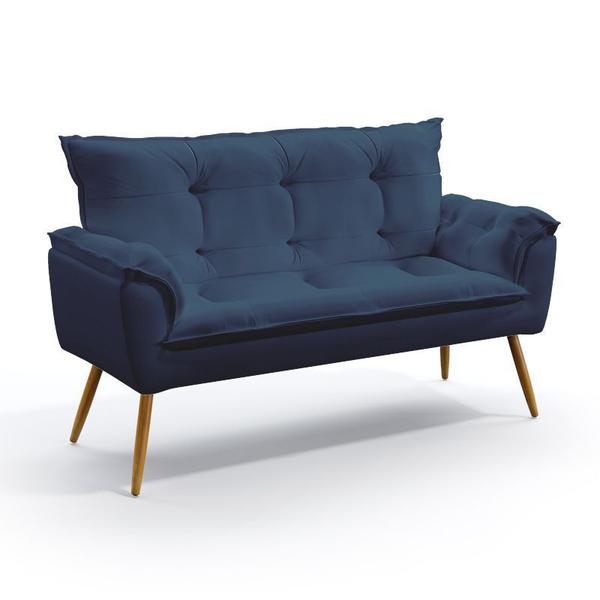 Kit Poltrona Namoradeira e 2 Poltronas Decorativas Almofadadas Opala Sued Azul Marinho Aradecor Imagem de Kit Poltrona Namoradeira e 2 Poltronas Decorativas Almofadadas Opala Sued Azul Marinho Aradecor