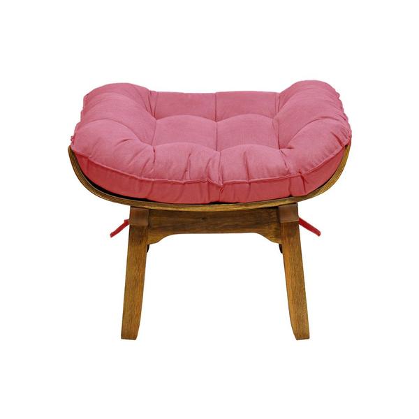 Imagem de Kit Poltrona + Puff Costela Decoração Descanso Suede Rosa Goiaba