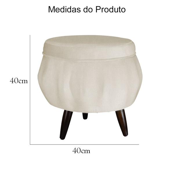 Imagem de Kit Poltrona + Puff Decora Pétala Suede Bege - DS ESTOFADOS