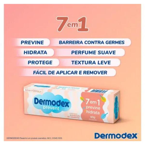 Imagem de Kit Pomada Para Prevenção De Assaduras Dermodex Prevent - 120g (2x60g) - 40% Na 2ª Unidade nova embalagem