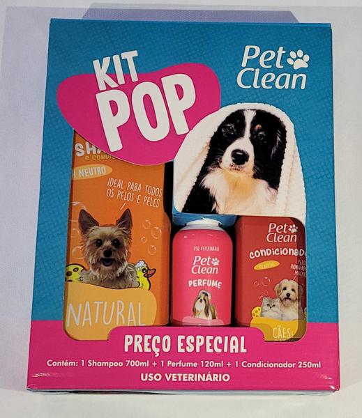 Imagem de Kit Pop Shampoo Pet Clean Natural + Condicionador + Perfume