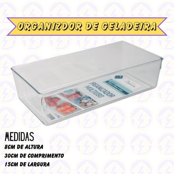 Kit Porta Alimentos Organizador Geladeira Acrilico Multiuso 4 UN - PLASTUTTI Imagem de Kit Porta Alimentos Organizador Geladeira Acrilico Multiuso 4 UN