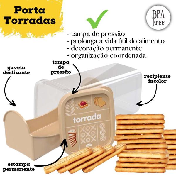 Imagem de Kit porta biscoito / torrada + porta pão + porta frios + porta mortadela Plasutil