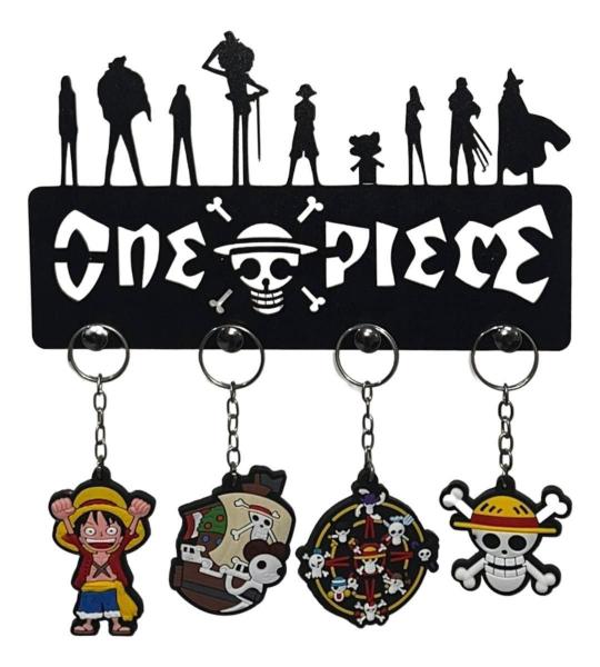 Imagem de Kit Porta Chaves E Chaveiros One Piece Organizador Parede