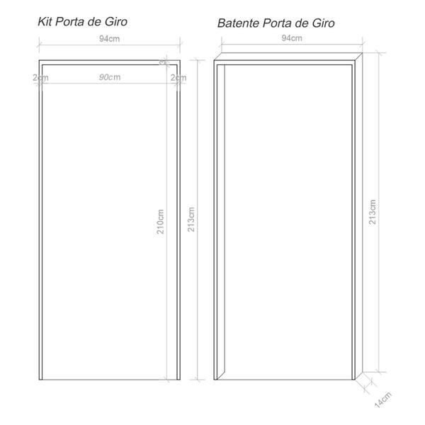 Imagem de Kit Porta Completa com Ferragens 213x94x14 Esquerda