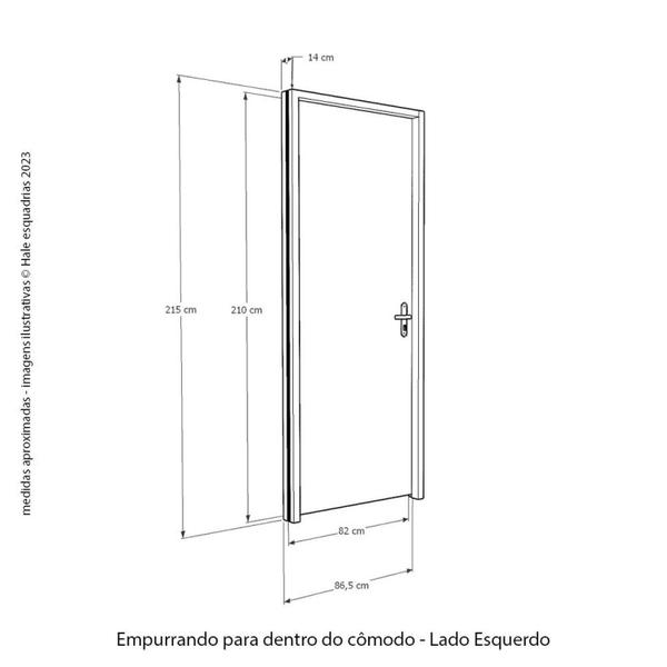 Imagem de Kit Porta de Madeira 210x82cm Batente 14cm Fechadura Digital Rodam