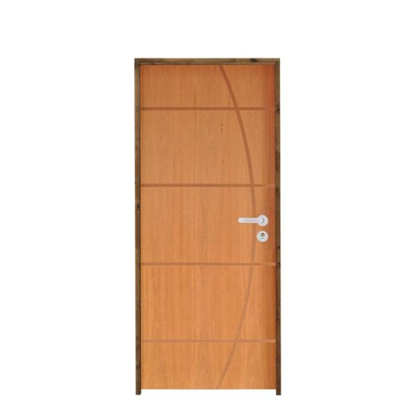 Imagem de Kit Porta de Madeira 210x82cm Batente 14cm Fechadura Stilo Belissima 5 Rodam