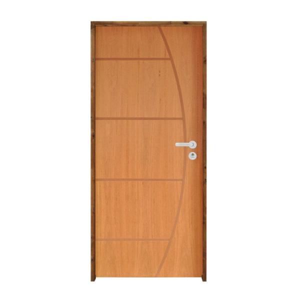 Imagem de Kit Porta de Madeira 210x82cm Batente 9cm Fechadura Stilo Belissima 6 Rodam