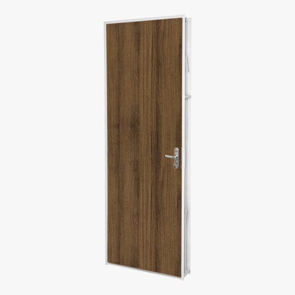 Imagem de Kit Porta de Madeira 215x65cm Batente de Aço 14cm Duraplac Marrom