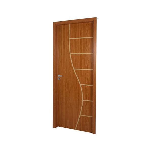 Imagem de Kit Porta de Madeira Decorada 215x74cm com Batente de MDF Ultra 10cm Cantareira MGM