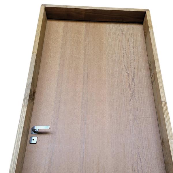 Imagem de Kit Porta de Madeira Lisa Imbuia 210x72cm Batente 14cm Uniportas