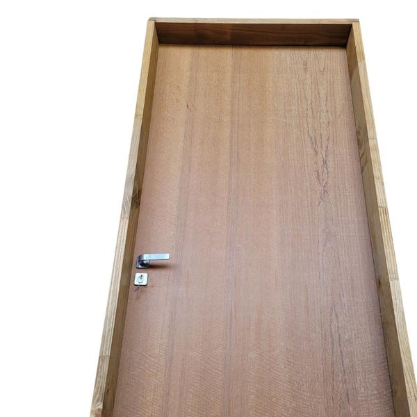 Imagem de Kit Porta de Madeira Lisa Imbuia 210x82cm Batente 14cm Uniportas