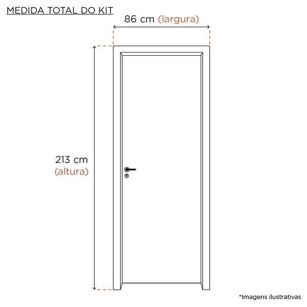 Imagem de Kit Porta de Madeira Pinus Grantok M09 Externa, Abertura à Esquerda 213x86 cm