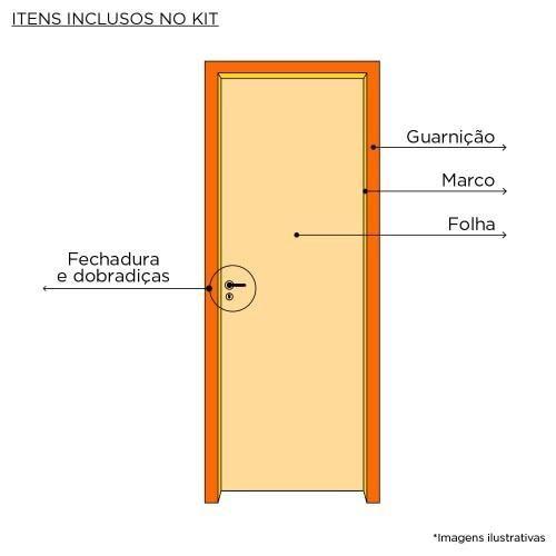 Imagem de Kit Porta de Madeira Pinus Grantok M09 Externa, Abertura à Esquerda 213x86 cm