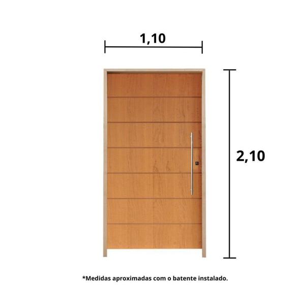 Imagem de Kit Porta de Madeira Pivotante 210x110cm Batente 14cm Fechadura 803 Rolete Externa Belissima 2 Hale Esquadrias