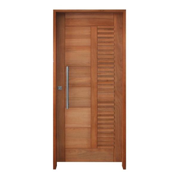 Imagem de Kit Porta de Madeira Pivotante 210x92cm Batente 14cm Fechadura 803 Rolete  Porto Velho Hale Esquadrias