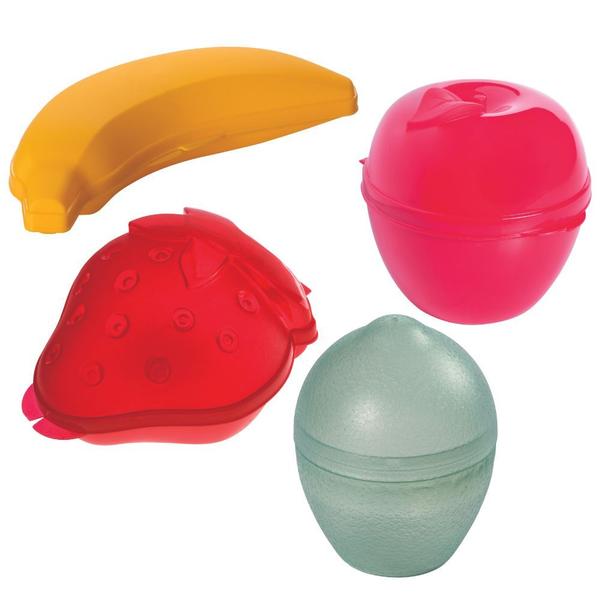 Kit porta frutas banana, maçã, morango e limão 4 pçs Plasutil Imagem de Kit porta frutas banana, maçã, morango e limão 4 pçs Plasutil