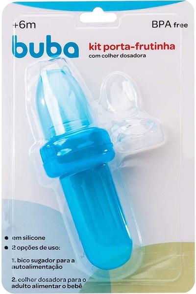 Imagem de Kit Porta-Frutinha e Colher Dosadora - Azul - Buba