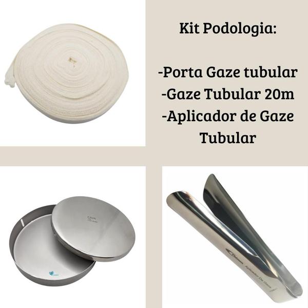 KIT Porta Gaze Tubular + Gaze Tubular 20m + Aplicador Gaze - THIMON/SANTRIC/FAVA Imagem de KIT Porta Gaze Tubular + Gaze Tubular 20m + Aplicador Gaze
