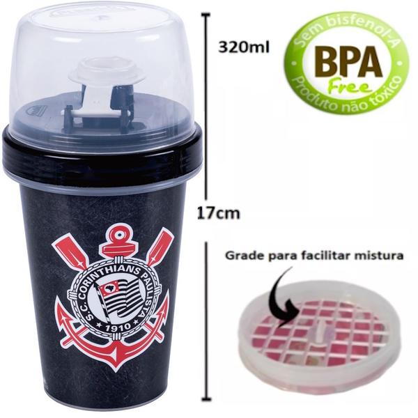 Imagem de Kit Porta Lanche Shakeira 320ml Corinthians Escola Infantil