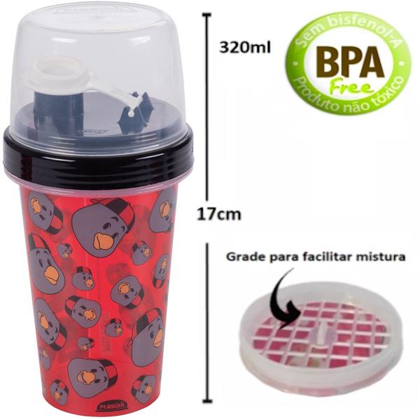 Imagem de Kit Porta Lanche Shakeira 320ml Flamengo Escola Infantil