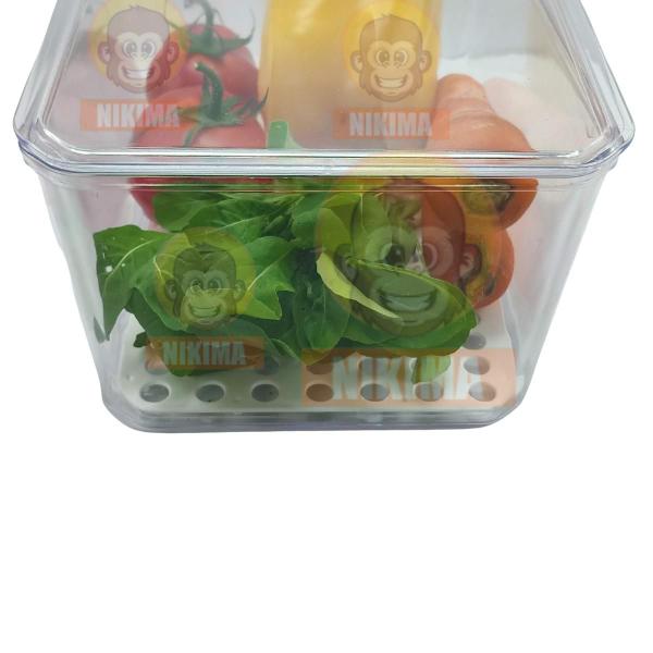 Imagem de Kit Porta Ovos Com Tampa + Porta Salada Legumes Organizador Geladeira 4L Verduras Frutas Cozinha