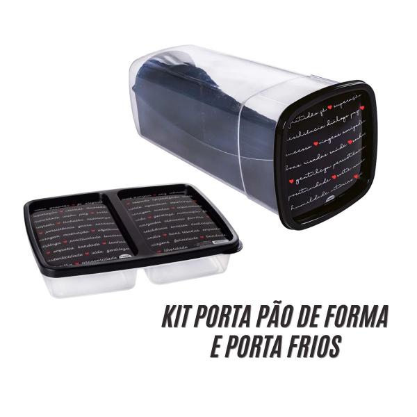 Imagem de Kit Porta Pão de Forma com Bandeja e Pote de Frios Presunto Plasútil