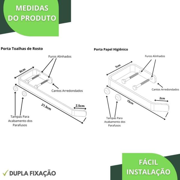 Imagem de Kit Porta Papel Higiênico e Toalha De Rosto Cromado UN.Plus