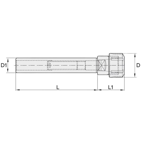 Imagem de kit porta pinças er32 haste paralela 25x100 mm + chave