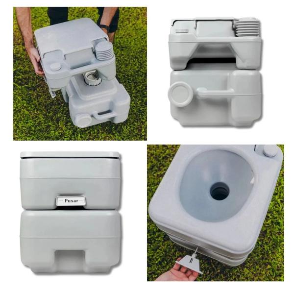 Imagem de Kit Porta Potti Sanitario Portatil Kala 20 L + Barraca Trocador Pop Up Ntk + 2 Litros de Bac Bus