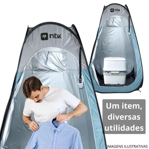 Imagem de Kit Porta Potti Vaso Sanitario Kala Portatil 20 L + Barraca Trocador Camping Ntk Pop Up Nautika