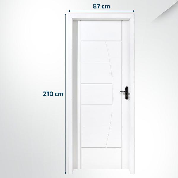 Imagem de Kit Porta Pronta Maciça 214x87cm Eucalipto Esquerda Pm78 Solar Cruzeiro Portas