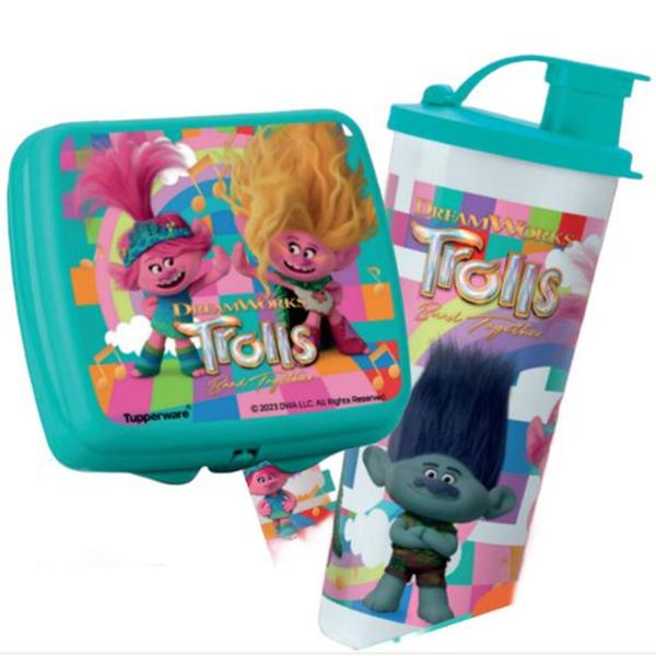 Imagem de kIT Porta Sanduíche E Copo com bico Trolls 3 Tupperware