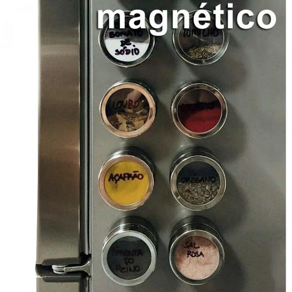 Imagem de Kit Porta Tempero Magnetico para Geladeira Fackelmann 6 Unidades