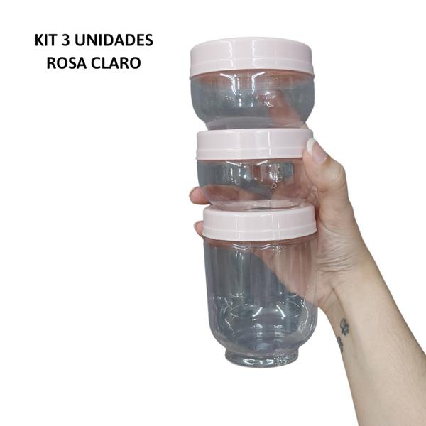 Imagem de KIT Porta Temperos Organizador Pote Gire e Trave Empilha Fácil BPA Free 155ml /380ml PLASÚTIL