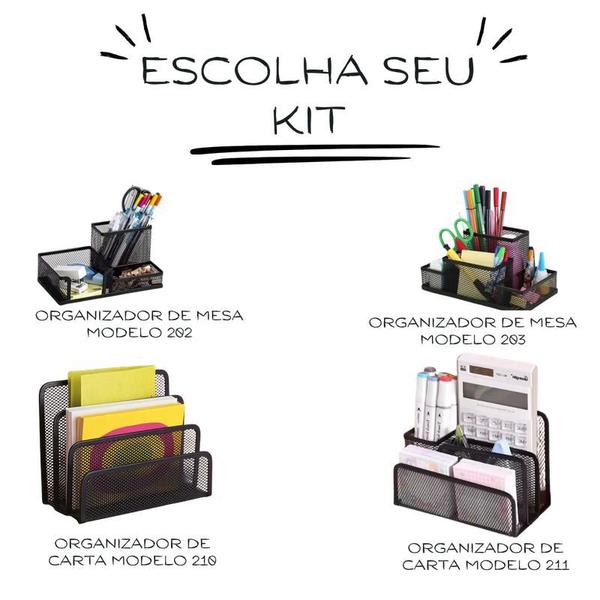 Imagem de Kit Porta Treco Caneta Organizador de Mesa de Escritório