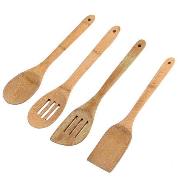 Imagem de Kit Porta Utensílios de Cozinha Suporte Espátulas Colher em bambu Welf