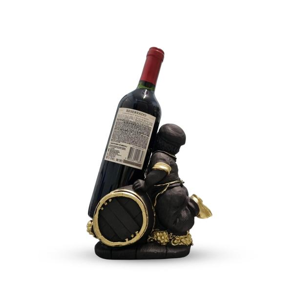 Imagem de Kit Porta Vinho Barril E Uva Preto C/ Ouro Enfeite Acabamento Sofisticado - VÁRIAS VARIEDADES