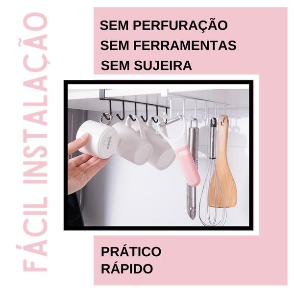 Imagem de Kit Porta Xícara Suporte Organizador Armário Cozinha Suporte Caneca