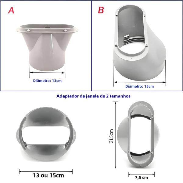 Imagem de Kit Portátil e Ajustável para Ar Condicionado - Adaptador de Janela com Mangueira