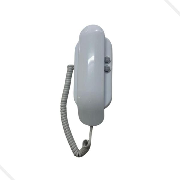 Imagem de Kit Porteiro Elétrico Branco P10S Com Interfone Universal Com 02 Botões Para Acionamento