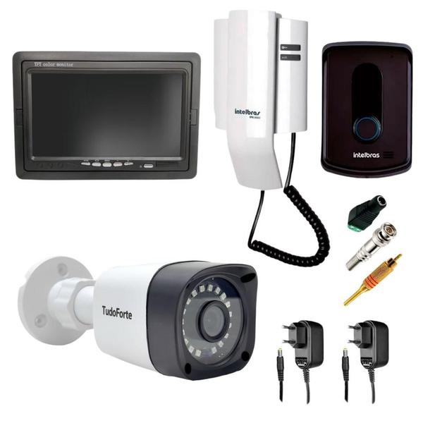 Imagem de Kit Porteiro Intelbras IPR8010 com 01 Câmera Infra Bullet e Tela Monitor 7" LCD Colorido